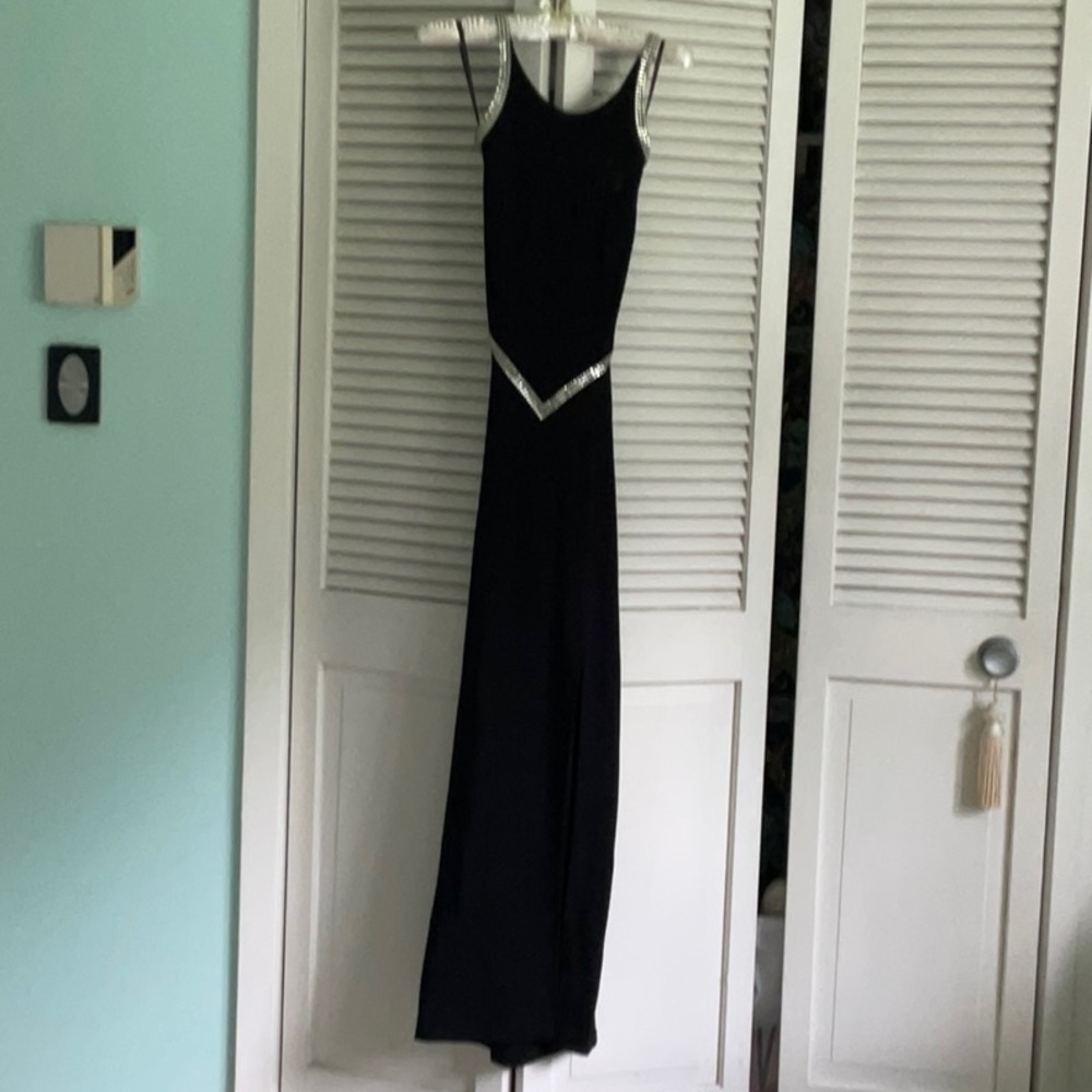 Cache Black Sheath Maxi Dress with Spaghetti Straps